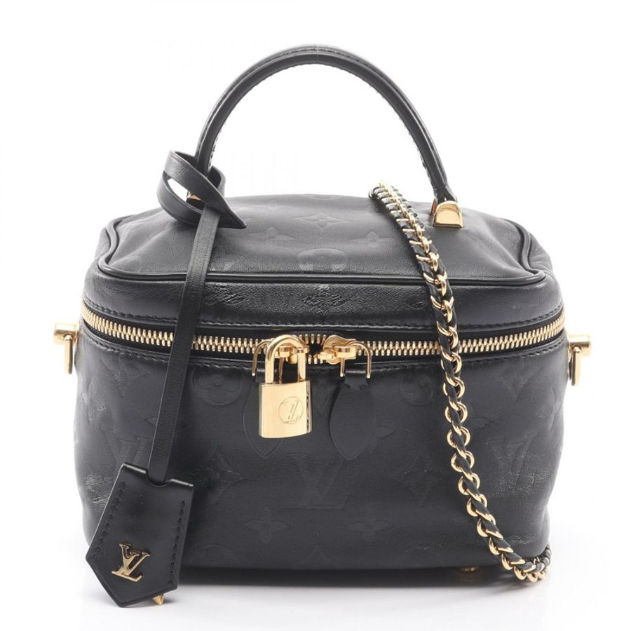 路易威登 Vanity PM 鏈條斜背包 M57118 Monogram 墨水色皮革二手-0
