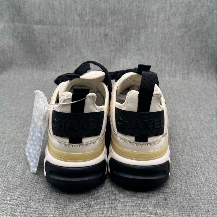 CHANEL/香奈兒 拼色金屬Logo休閒運動鞋 36碼-2