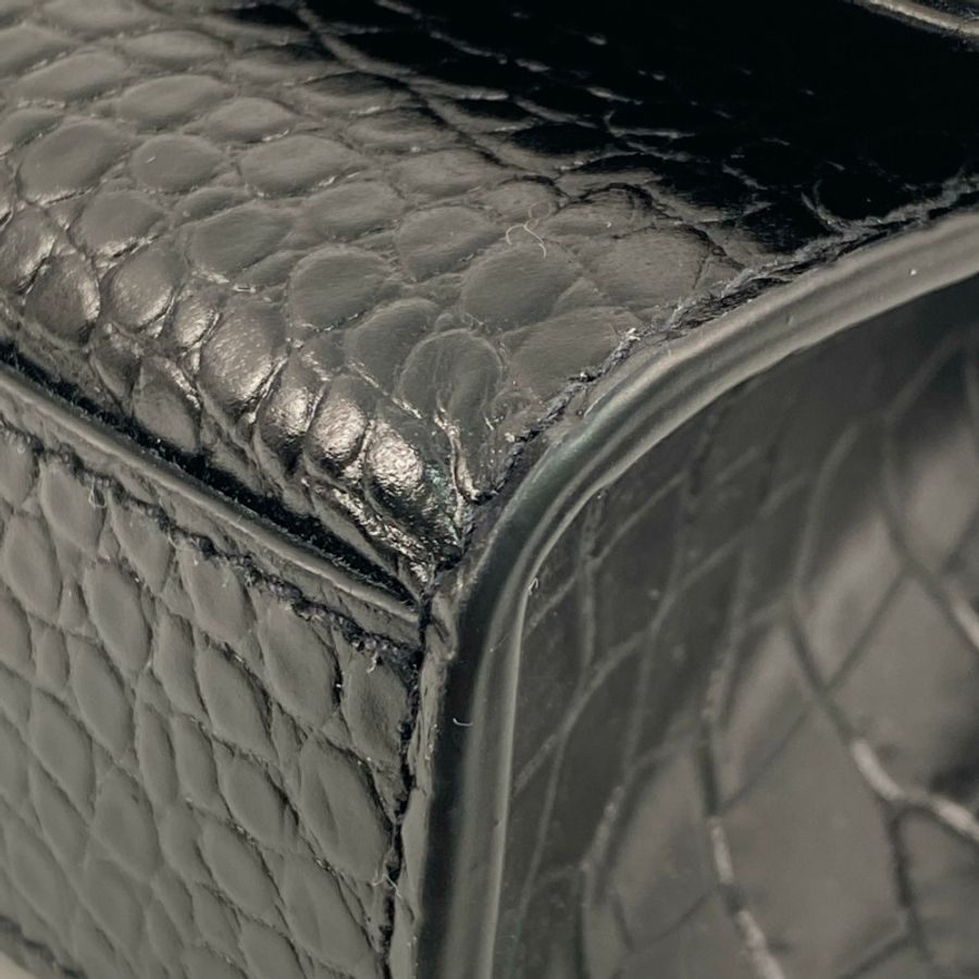 △ SAINT LAURENT 聖羅蘭 Black Crocodile Embossed Calfskin Kate Shoulder Bag 黑色鰐魚壓紋小牛皮肩背包 GAB354119-267008315-7