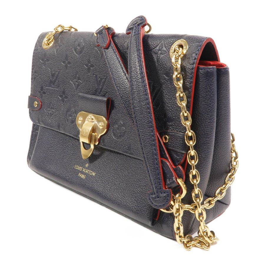 LOUIS VUITTON Monogram Empreinte Vavin PM金扣肩背袋深藍色-2