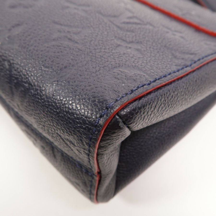 LOUIS VUITTON Monogram Empreinte Vavin PM金扣肩背袋深藍色-13