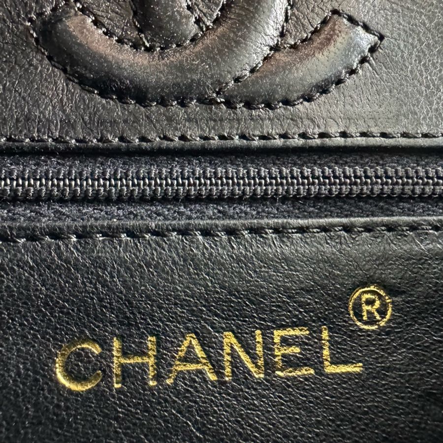 Chanel Vintage 89-91 Black Crocodile Octagon Flap Bag with Gold-tone Hardware-8