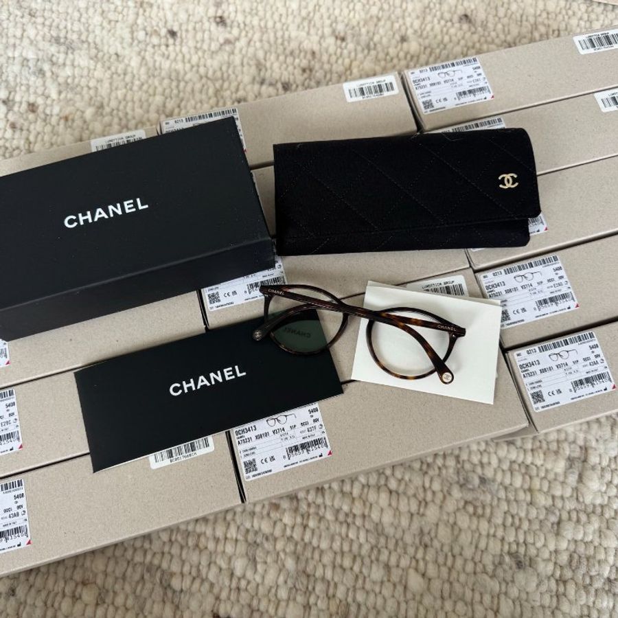 Chanel CH3413C714 平光眼鏡玳瑁色 全新全配-5