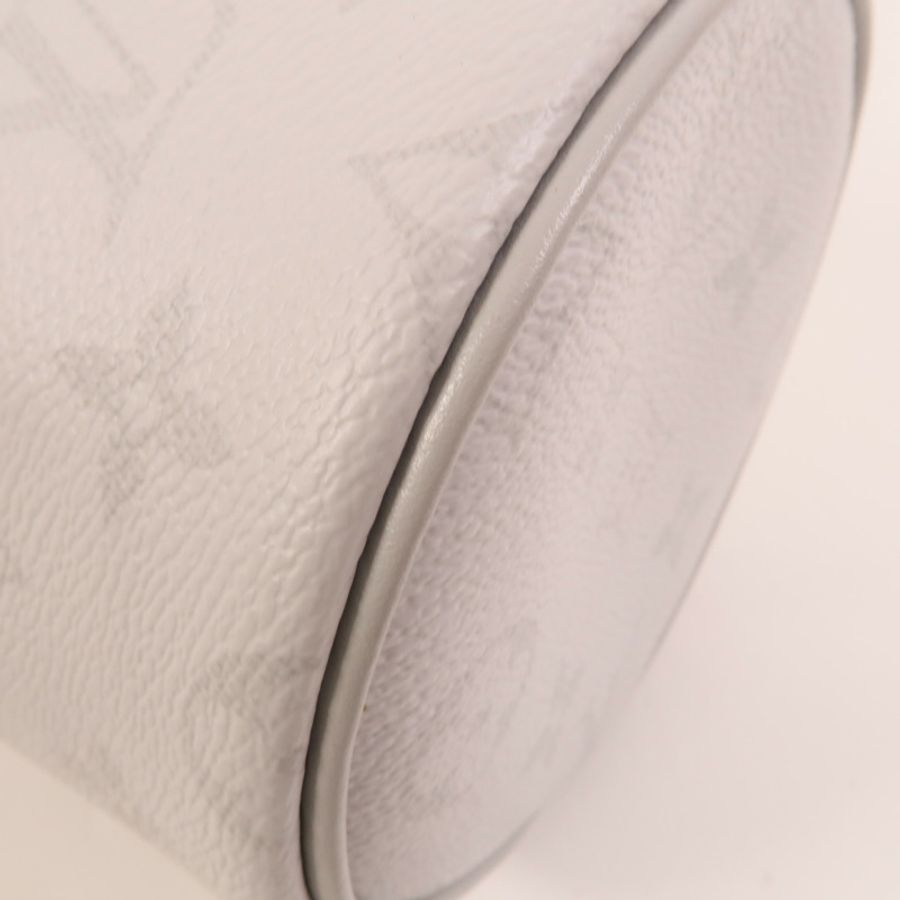 LOUIS VUITTON White Monogram Chalk Nano銀扣肩背袋白色/灰色-9