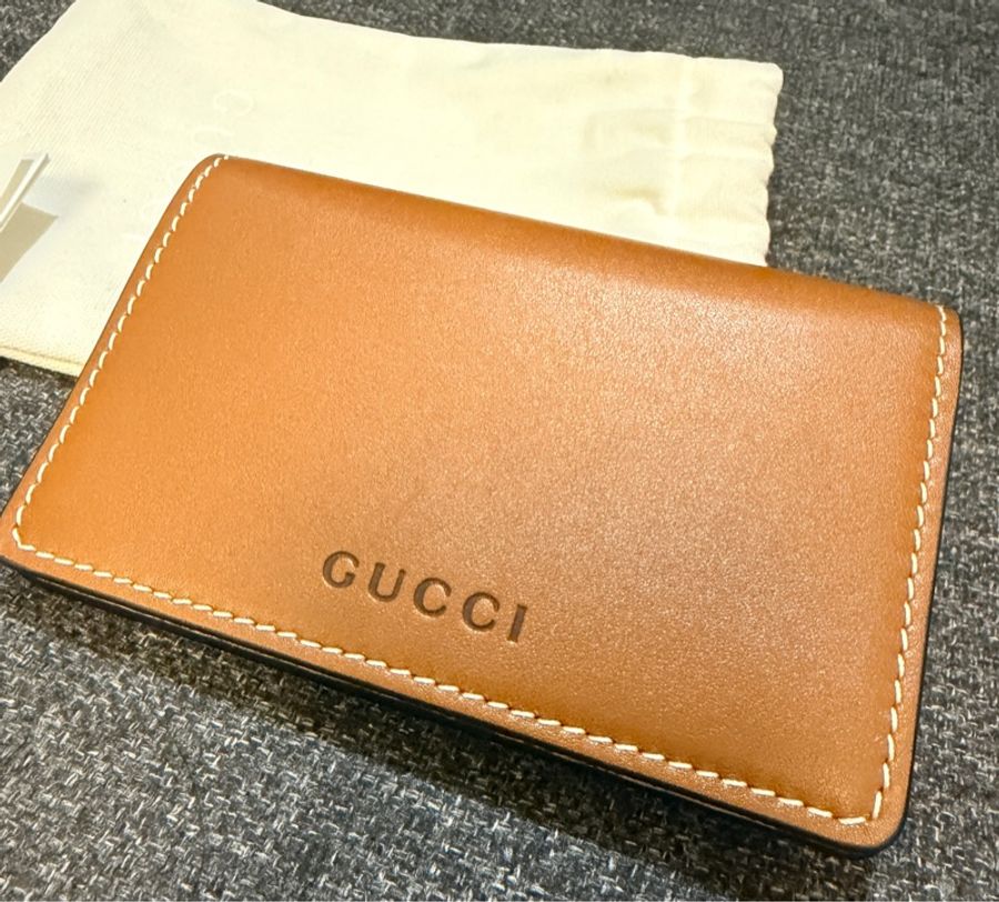 Gucci 專櫃正品 GUCCI 828314棕色 花紋 卡夾 零錢包-0