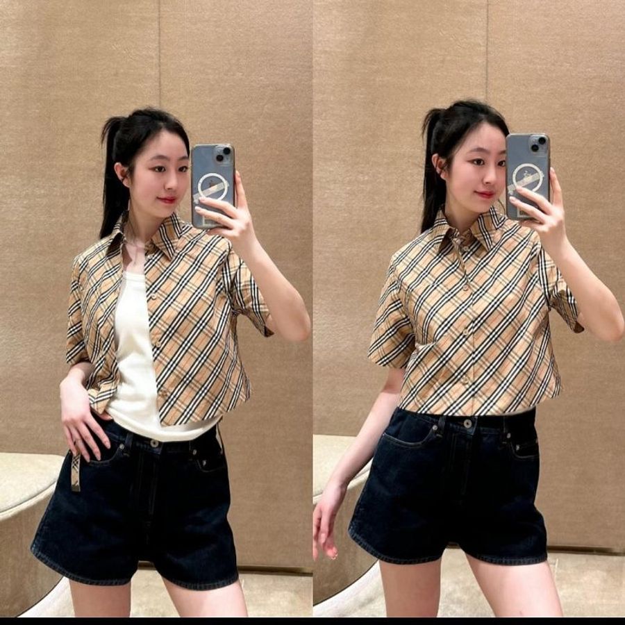 💎Han's house精品服飾💎Burberry 格紋 短版 襯衫 原價23300-7