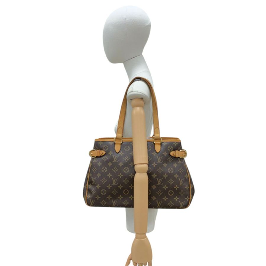 棕色 原花 帆布 Batignolles Horizontal 肩背包【LOUIS VUITTON LV 路易威登】 M51154-5