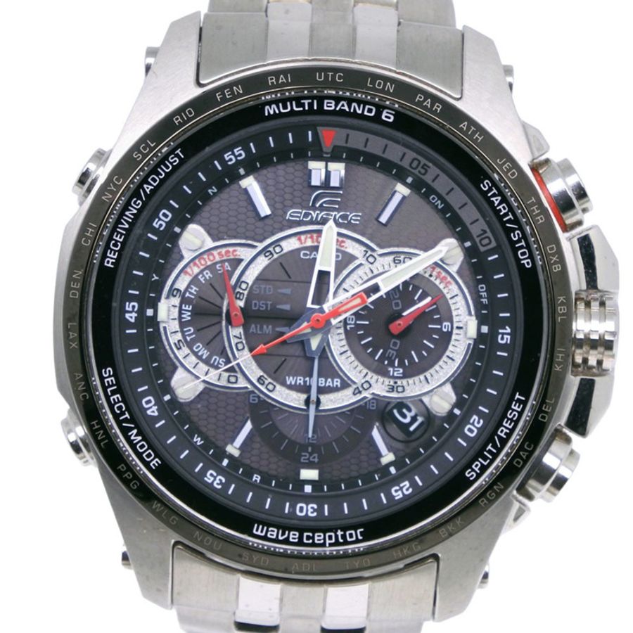 卡西歐 Edifice Multi-Band 6 EQW-M710DB-1A2JF 不鏽鋼灰色太陽能電波計時腕錶 - 男士-0