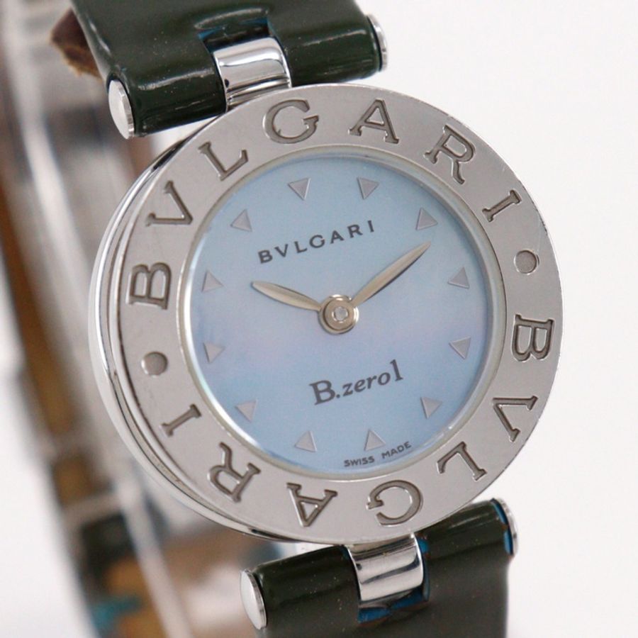 寶格麗 BVLGARI Bzero1 女士腕錶 BZ22S 不鏽鋼石英模擬藍色珍珠母貝錶盤-2