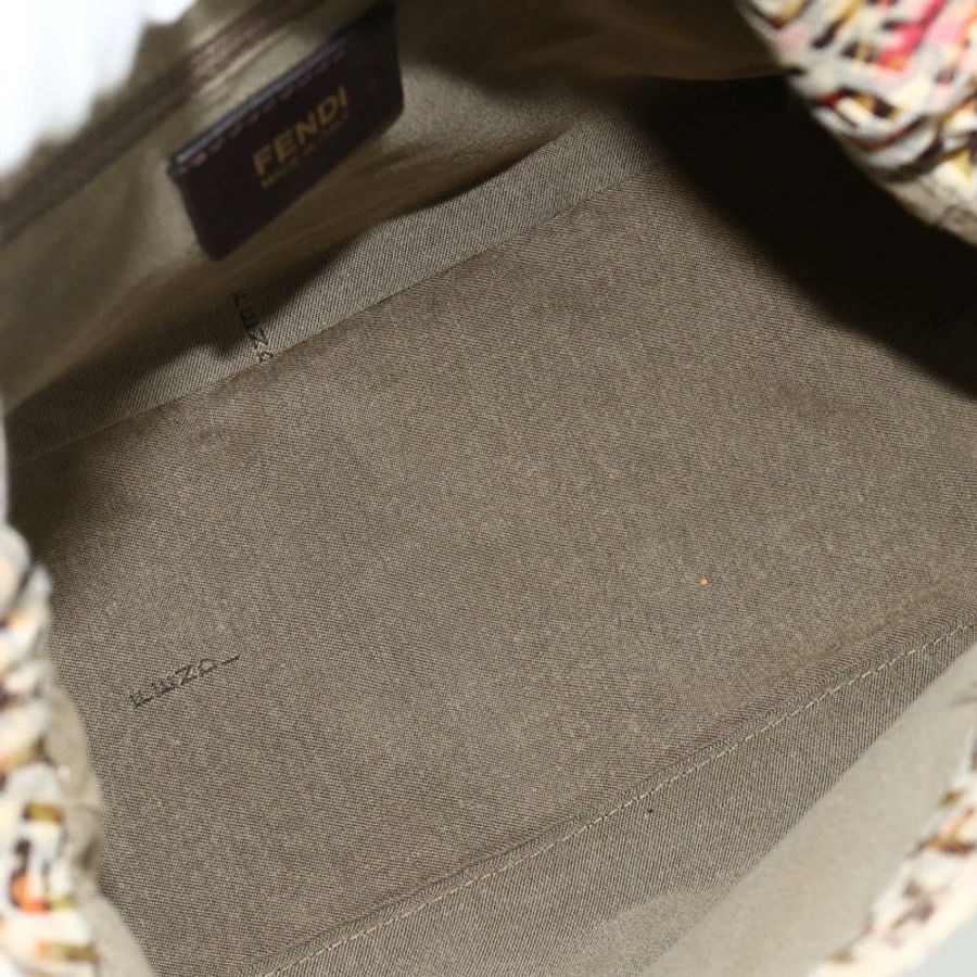 【日本直送】FENDI Zucchino帆布Mamma Baguette肩背包 米色 金色 正品 159330SAV-10