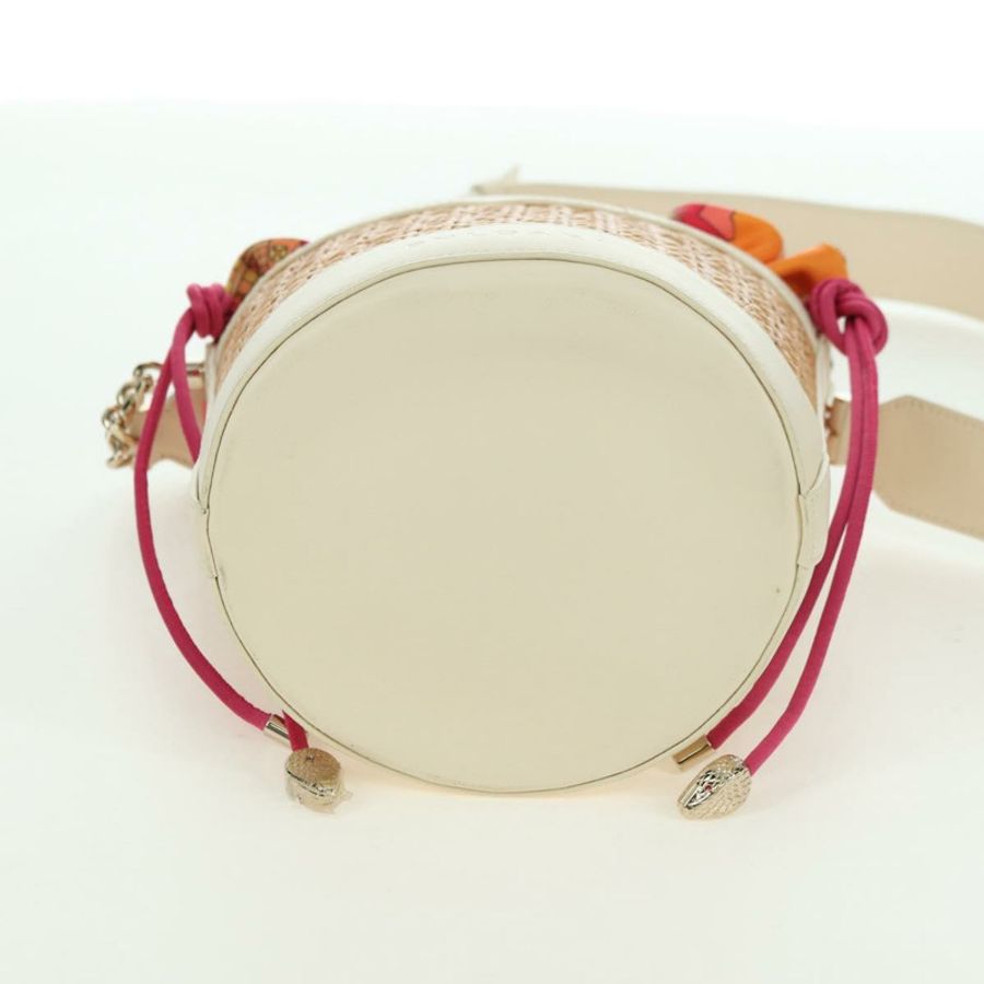 【日本直送】寶格麗 Serpenti Forever 肩背包 拉菲草 米色 正品 177156SAM-4