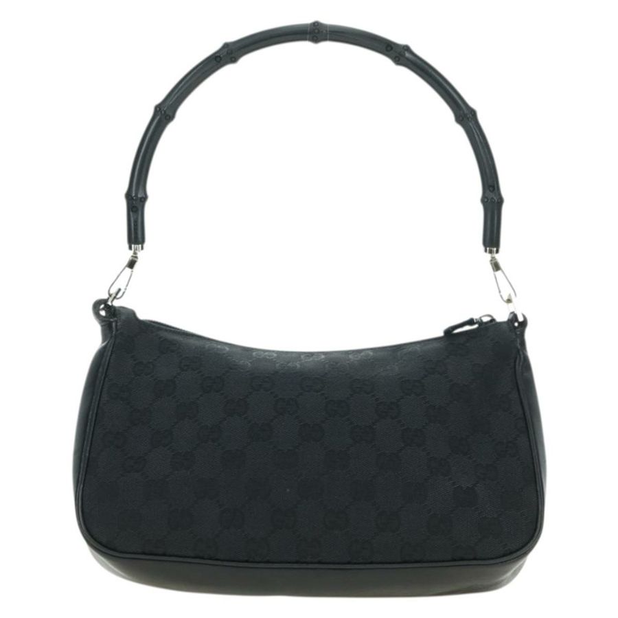 【日本直送】GUCCI 竹節 GG 帆布手提包 黑色 銀色 001 3865 正品 am11509A-2