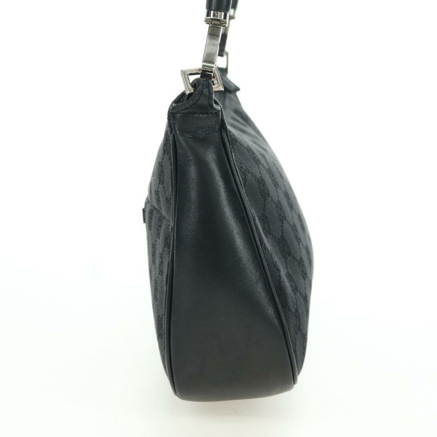 【日本直送】GUCCI 竹節 GG 帆布手提包 黑色 銀色 001 3865 正品 am11509A-3
