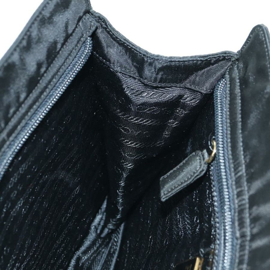 【日本直送】PRADA 尼龍鏈條手提包 黑色金色 B4019 正品 am11495V-19