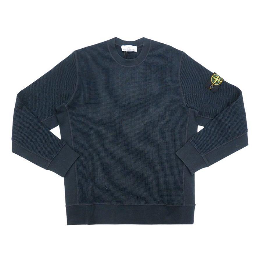 Stone Island 華夫格絨面男生長袖上衣(海軍藍)-3