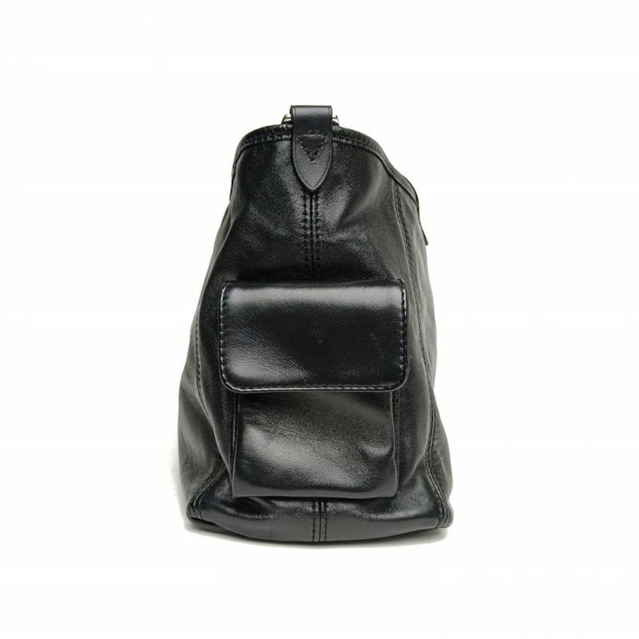 LOUIS VUITTON CARRYALLCargo小號黑色羊皮銀扣晶片肩背包-1