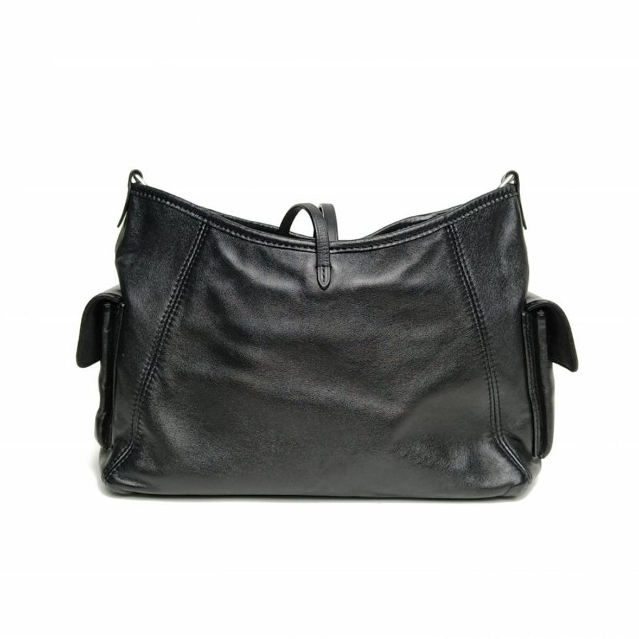 LOUIS VUITTON CARRYALLCargo小號黑色羊皮銀扣晶片肩背包-2