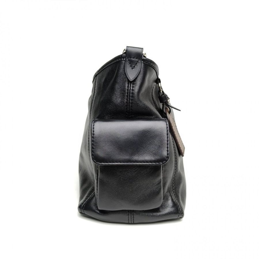LOUIS VUITTON CARRYALLCargo小號黑色羊皮銀扣晶片肩背包-3