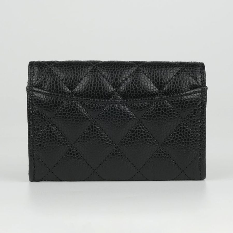 KESH 凱仕國際精品【經典入門、細節滿分】CHANEL Classic Card Holder 香奈兒經典翻蓋卡夾|黑色魚子醬牛皮|金扣-7