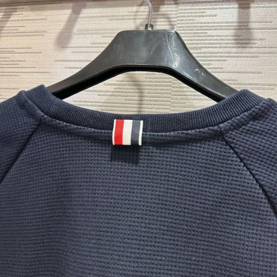 💎Han's house精品服飾💎thom Browne TB 華夫格 針織 衛衣 義大利製 現貨3 4 深藍原價33700-3