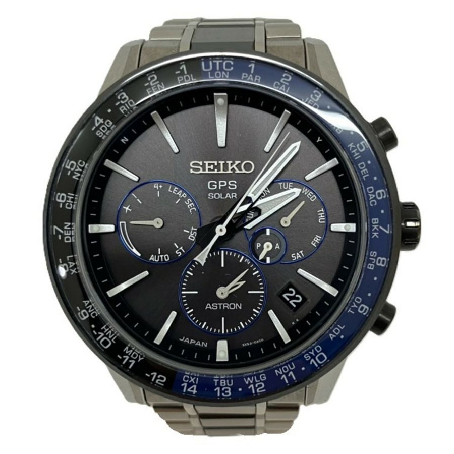 精工 Astron 5X 系列雙時區鈦金屬腕錶 SBXC009 (5X53-0AD0)-0
