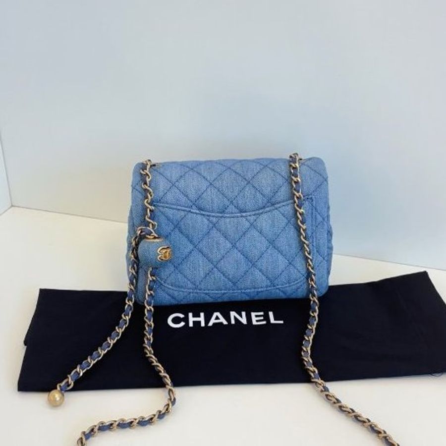 近新品 香奈兒/Chanel 牛仔CF金球方胖子 芯片款-6