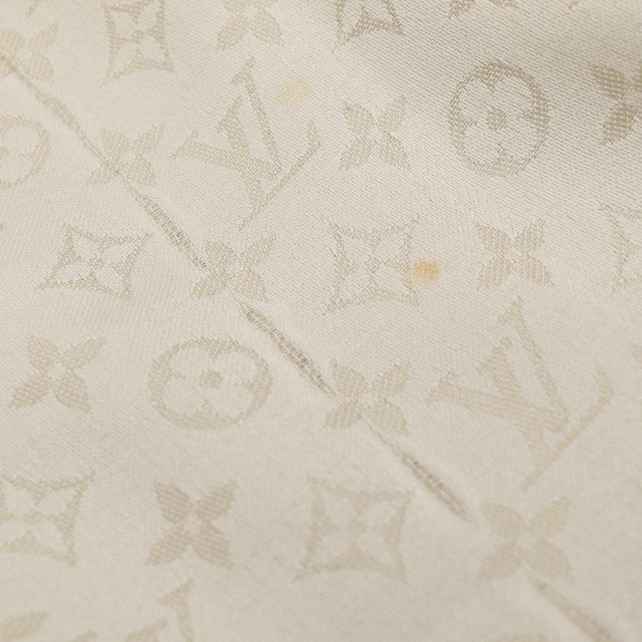 Louis Vuitton 路易威登 Monogram Shine 米色 香檳金色 絲綢 羊毛 混紡披肩 圍巾-8