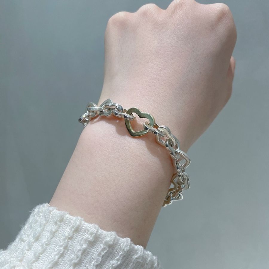 Tiffany蒂芙尼18k金925銀拼接愛心手鍊 鏈長:19cm🧡-1