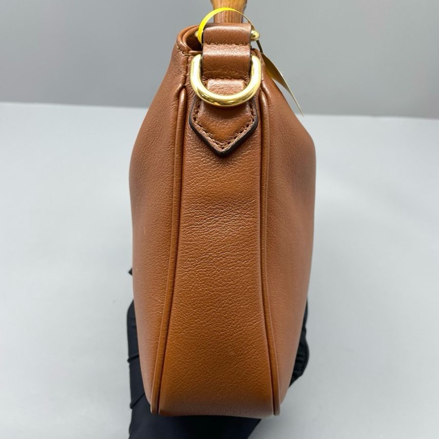 古馳/GUCCI Diana 中號 棕色牛皮竹節手提包斜挎包-2