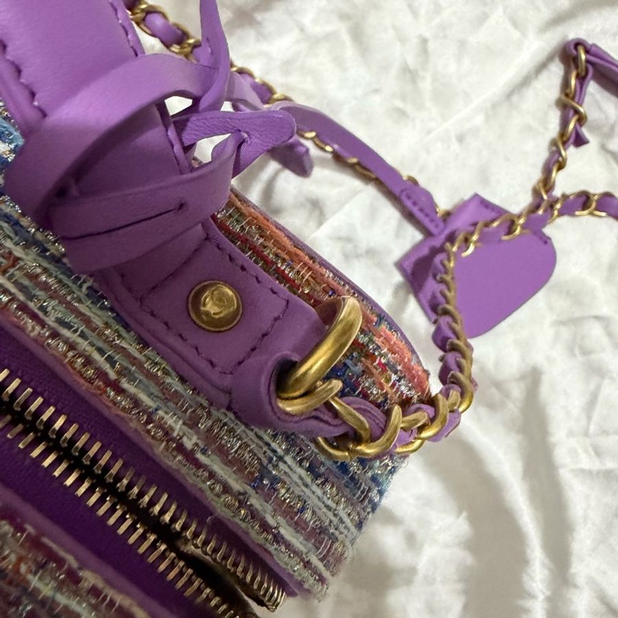 CHANEL 紫色毛呢箱子-15