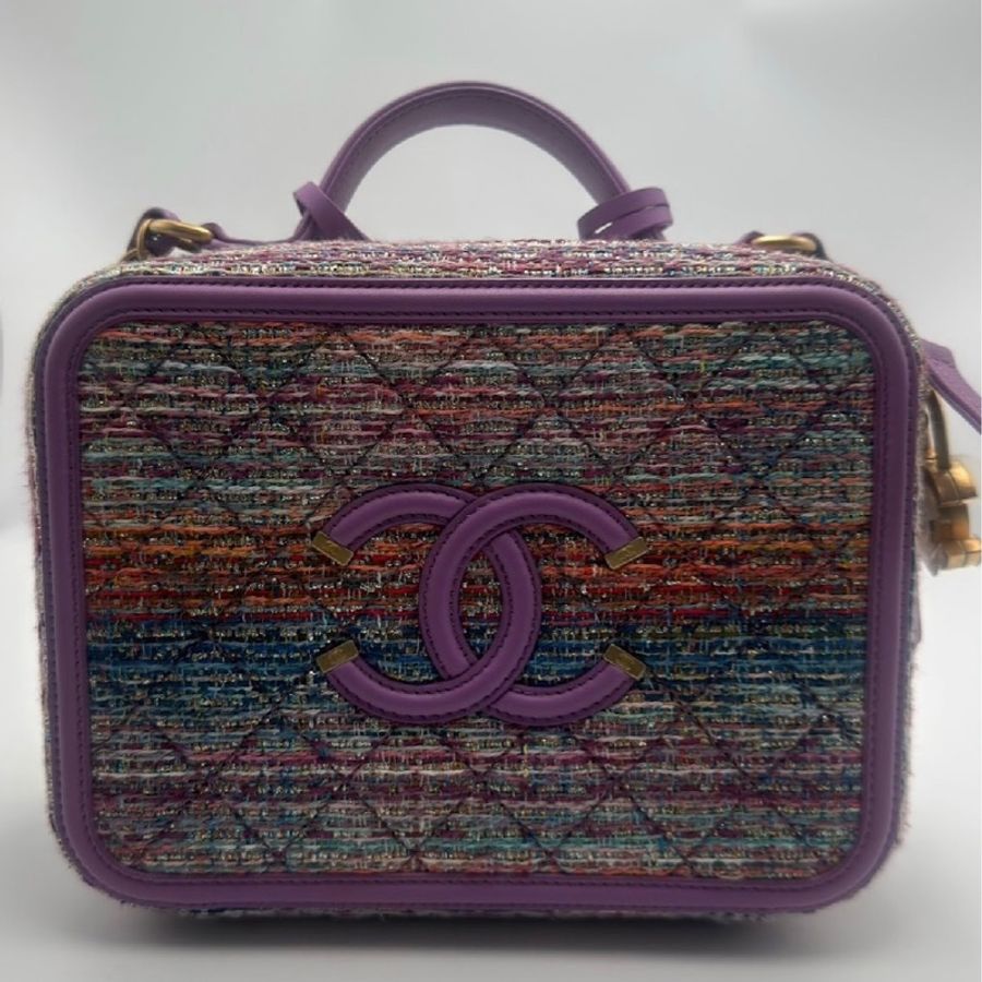 CHANEL 紫色毛呢箱子-53