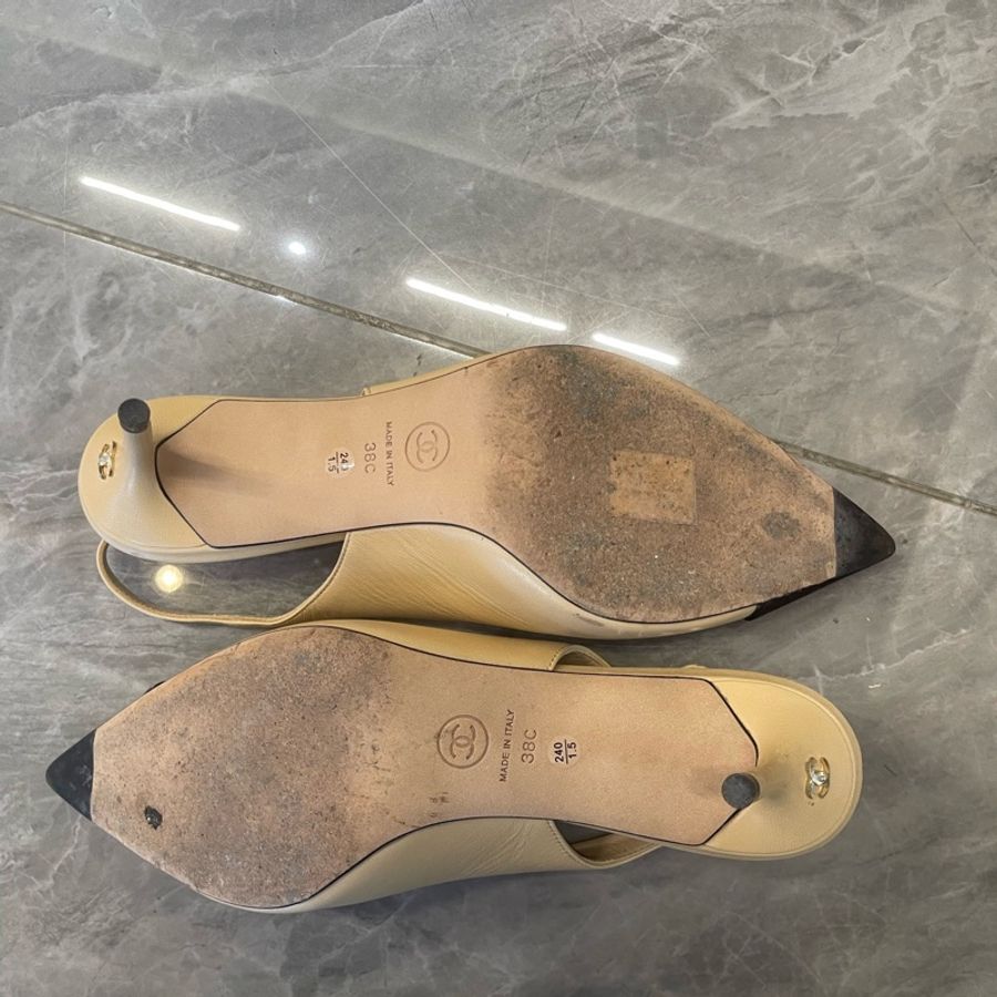 CHANEL 香奈兒 細跟高跟鞋 38碼 配塵袋-6