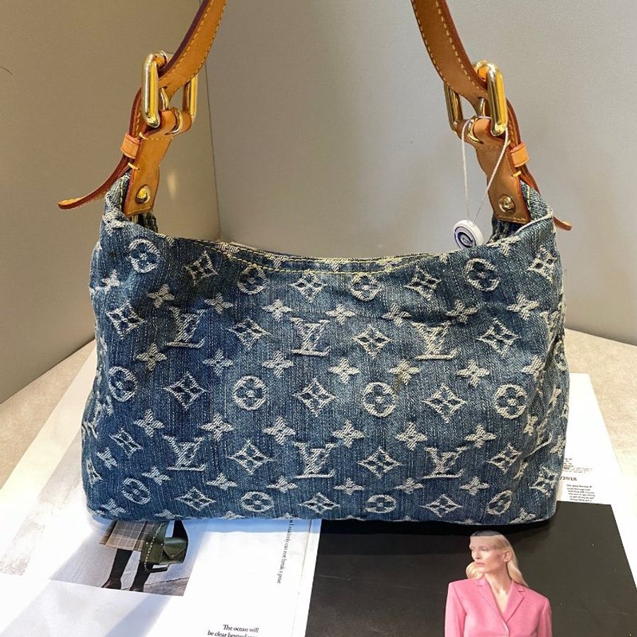 路易威登/Louis Vuitton 中古牛仔丹寧baggy腋下包-6