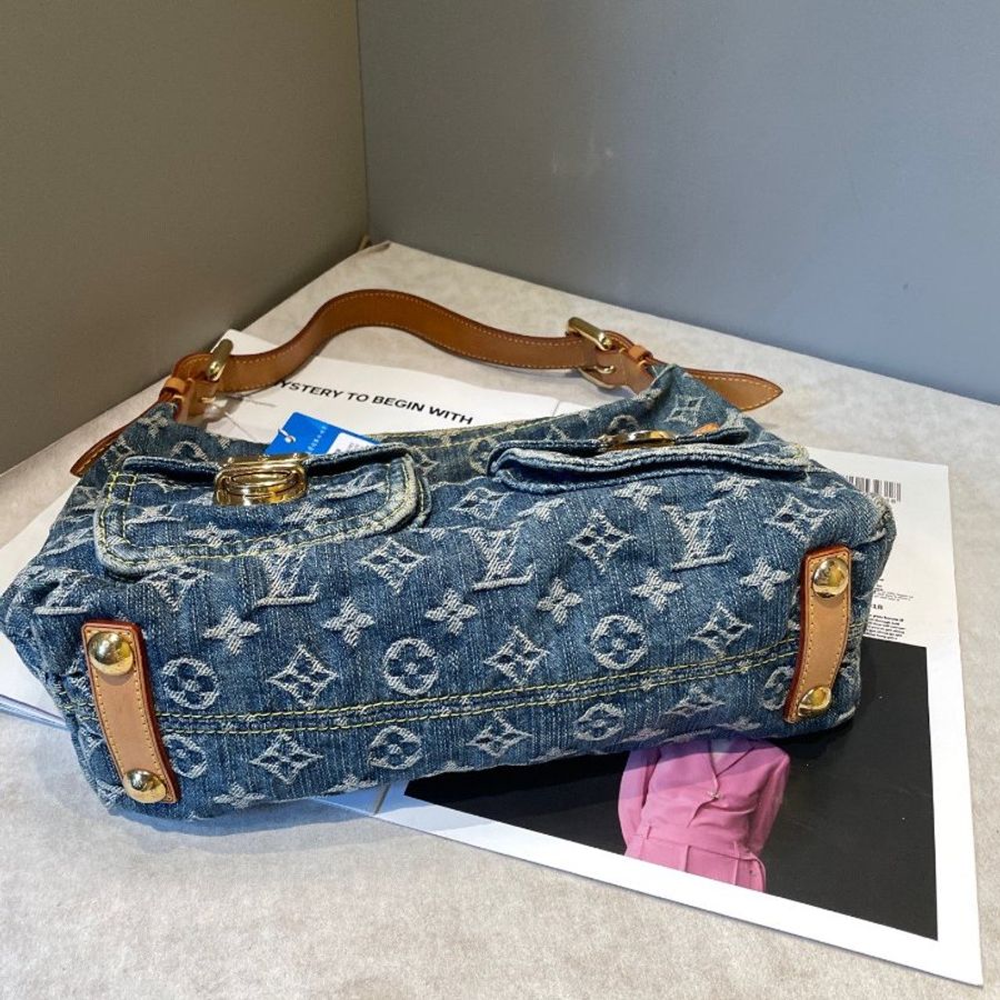 路易威登/Louis Vuitton 中古牛仔丹寧baggy腋下包-7