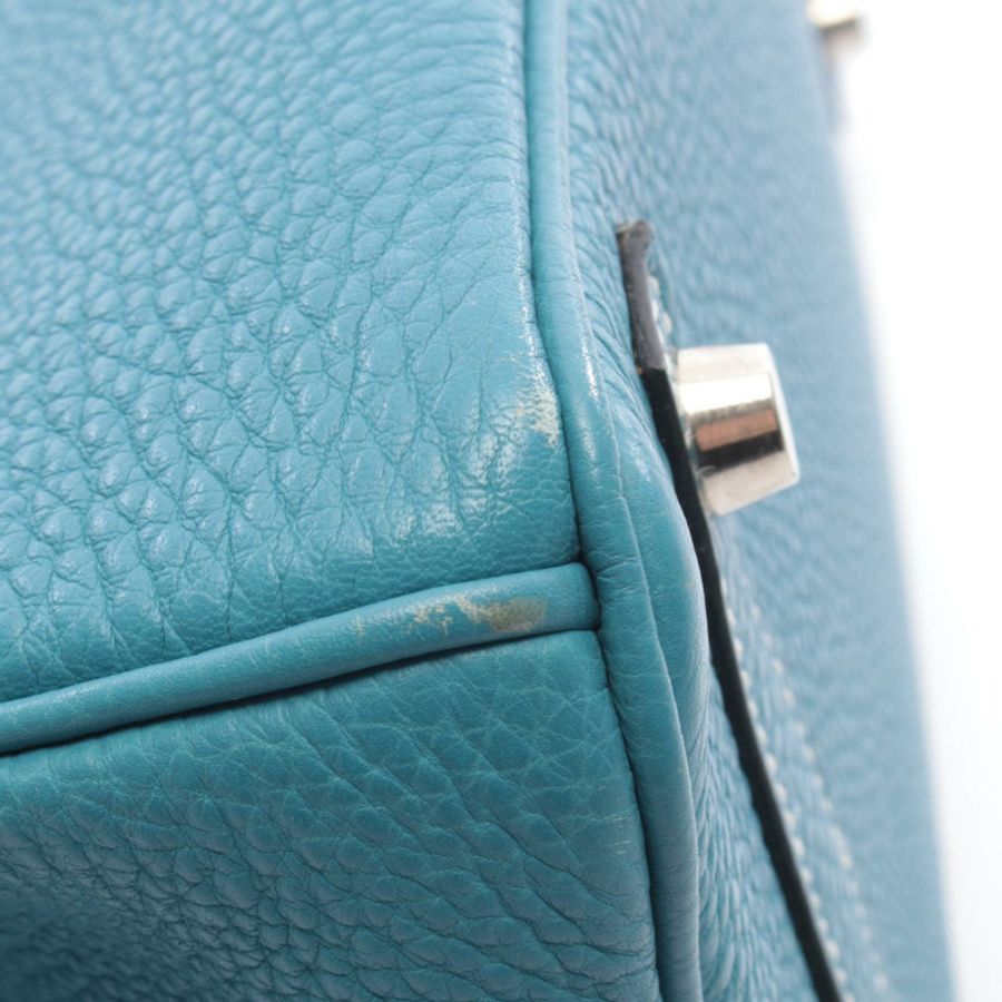 愛馬仕 Birkin 30 手提包,Togo 皮革,藍色牛仔布,SHW,二手,女士款-9