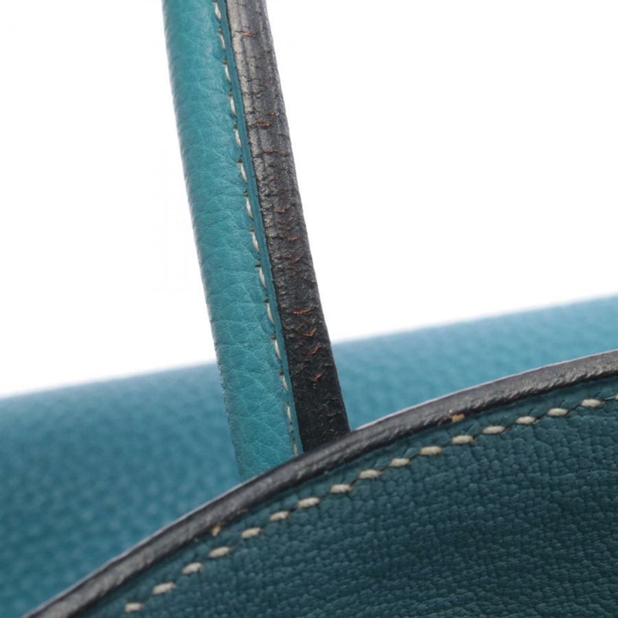 愛馬仕 Birkin 30 手提包,Togo 皮革,藍色牛仔布,SHW,二手,女士款-11