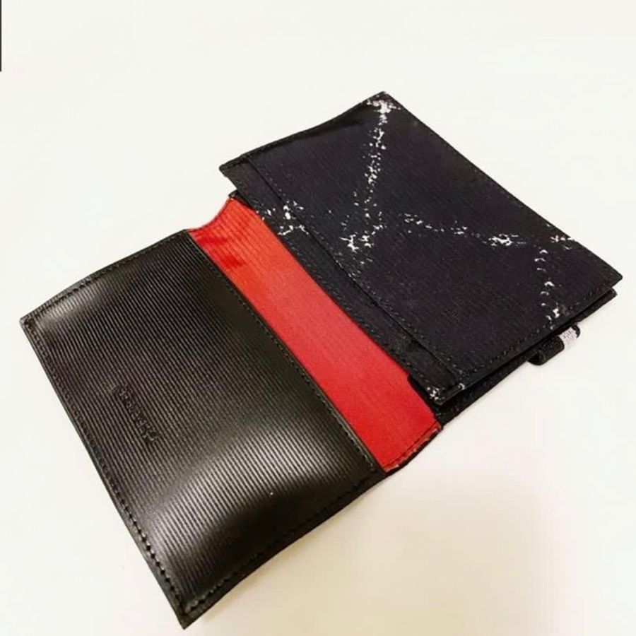 🍒CHANEL 香奈兒 藝術噴漆帆布 3層名片/卡夾(水波紋皮內襯 / 5碼開)3F260508-1-4