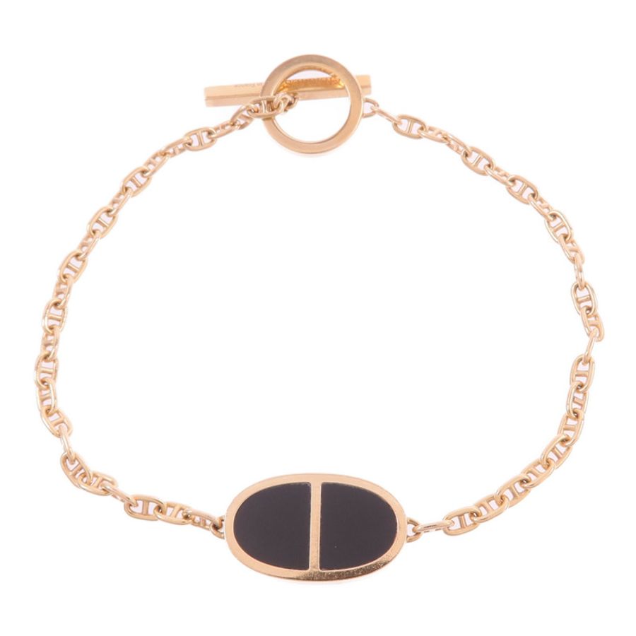 HERMES 18K玫瑰金/陶瓷Chaine d'ancre Verso Bracelet手鏈-3