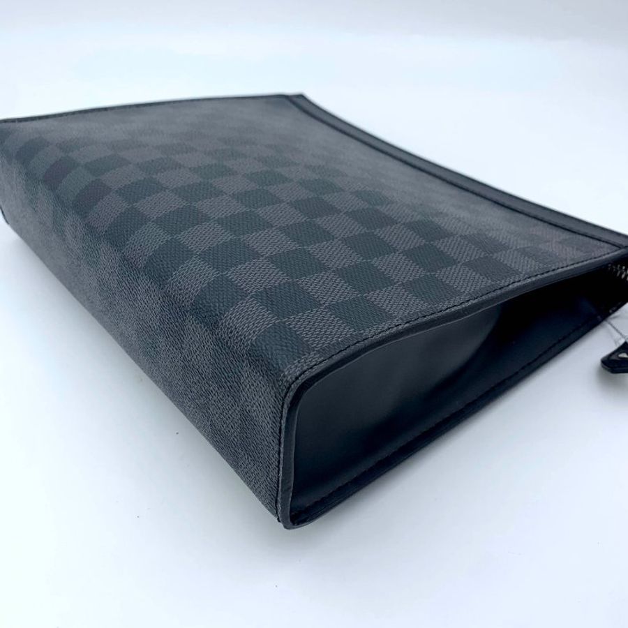 Louis Vuitton 官網同款經典黑棋盤手拿包、路易威登、LV、商務包、逛街包、洗漱包、真品、正品、現貨、免運-12