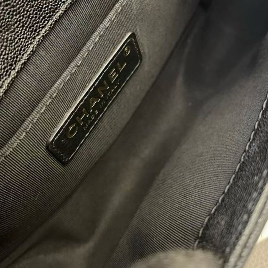 近新品 香奈兒/Chanel LEBOY小號v紋 荔枝紋牛皮-8