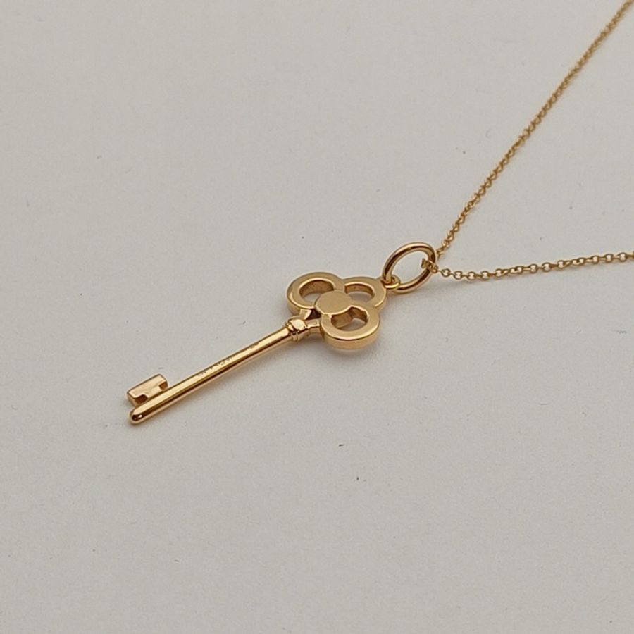 TIFFANY&CO TiffanyKeys皇冠鑰匙項鏈中號半鑽18K玫瑰金/鑽石-2