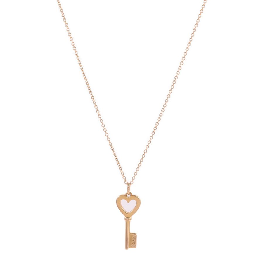 TIFFANY&CO 18K玫瑰金Heart Key Pendant項鍊-1
