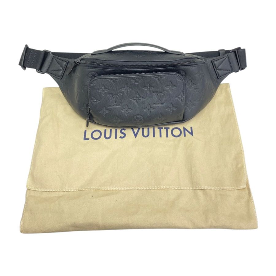 黑色 原花壓紋 牛皮 Rush Bumbag 腰包【LOUIS VUITTON LV 路易威登】 M47058-10