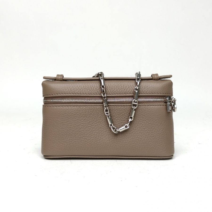 LORO PIANA 灰色牛皮ExtraPocketL15mini手提包-0
