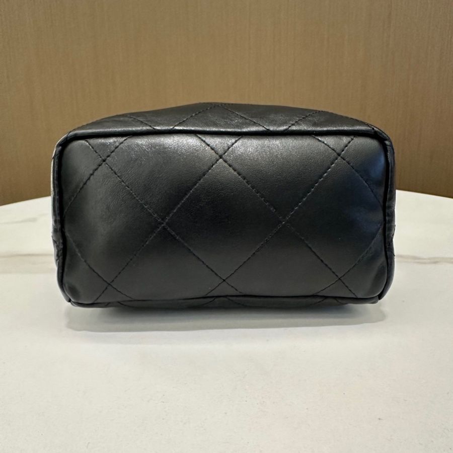 Chanel香奈兒 23p芯片黑色金扣羊皮彩寶福袋單肩斜挎包  尺寸：17*16cm-7