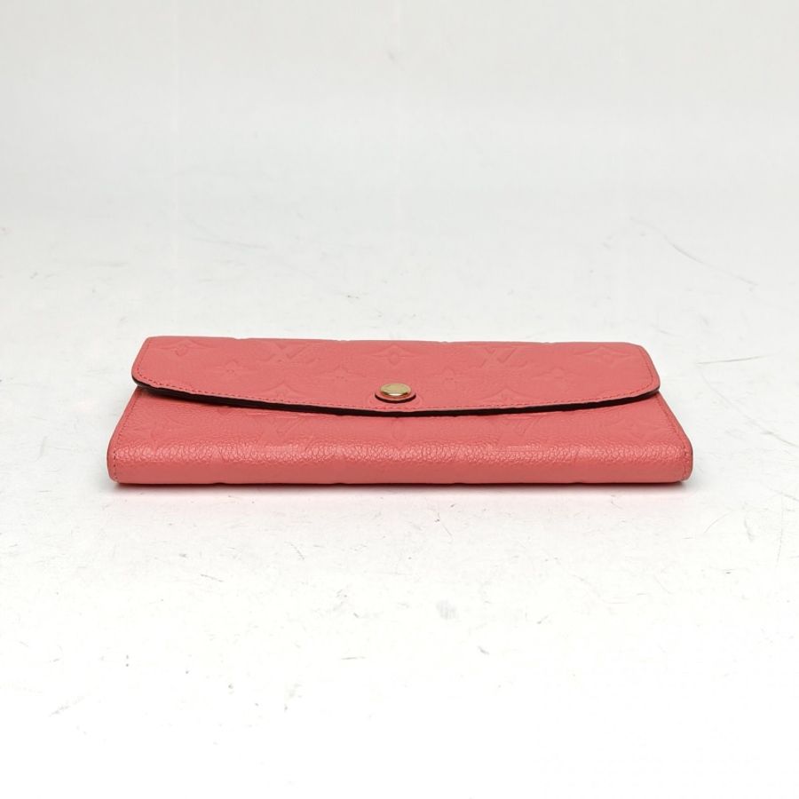 LOUIS VUITTON 粉色牛皮2016Emilie豆子錢夾-3