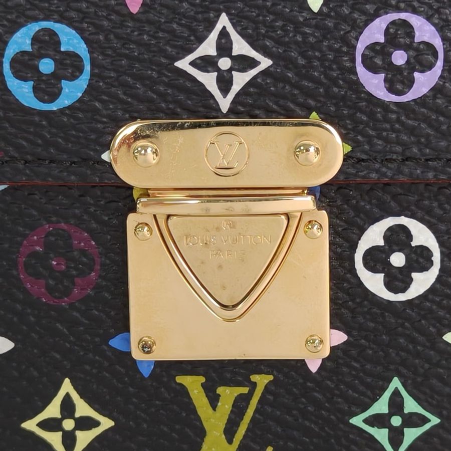 LOUIS VUITTON 中古短款錢包黑三彩PVC2007-4