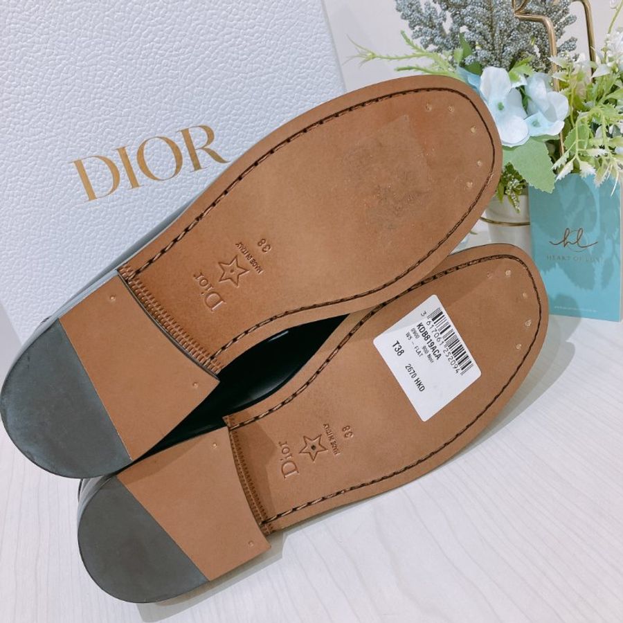 TK2039 Christian Dior 迪奧全皮樂福鞋 D-Academy Loafer Black Brushed Calfskin Size 38-5