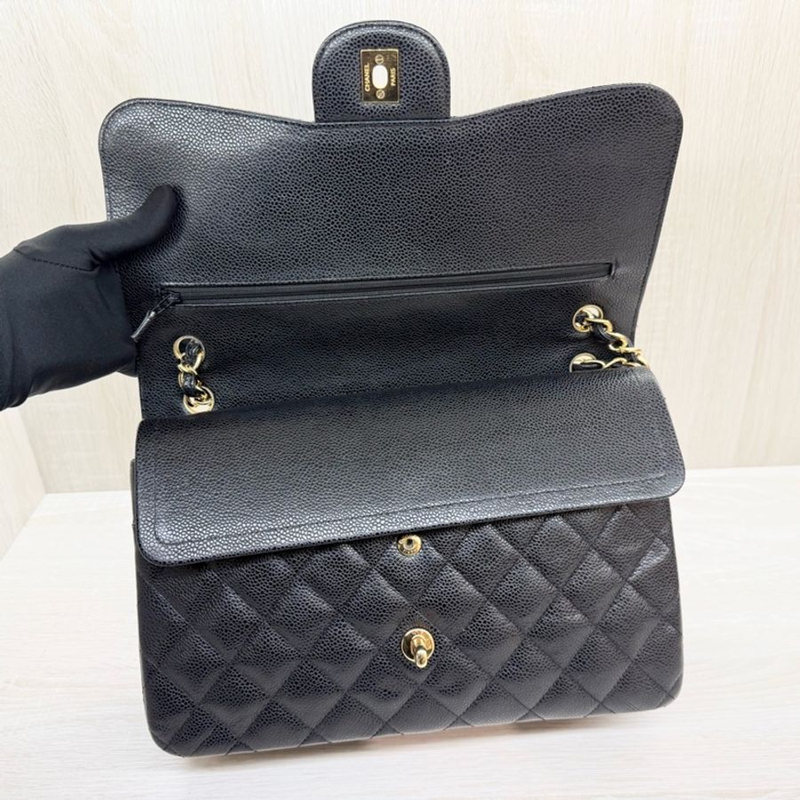 CHANEL黑金荔枝皮JUMBO COCO30cm/A58600-7