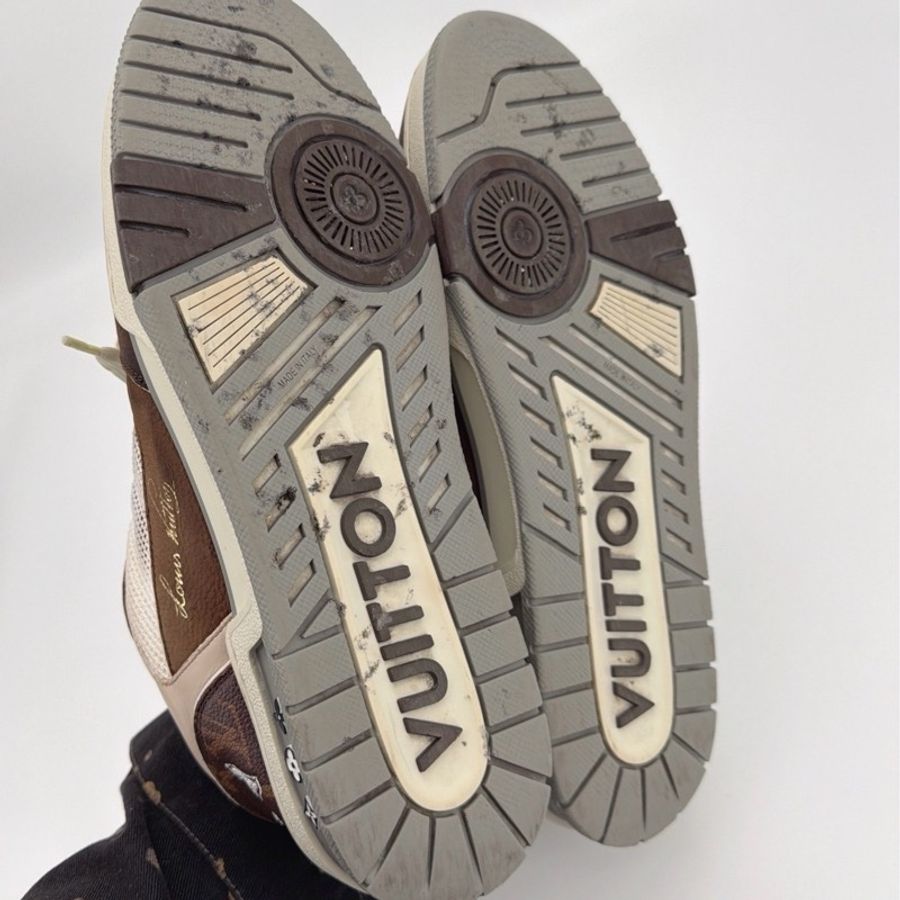 LV/路易威登Trainer 皮革 男款 棕灰色鞋墊後配 44碼-7
